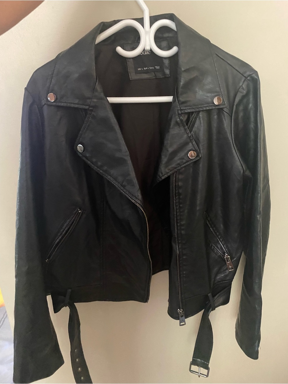 Elodie Black Faux Leather Jacket